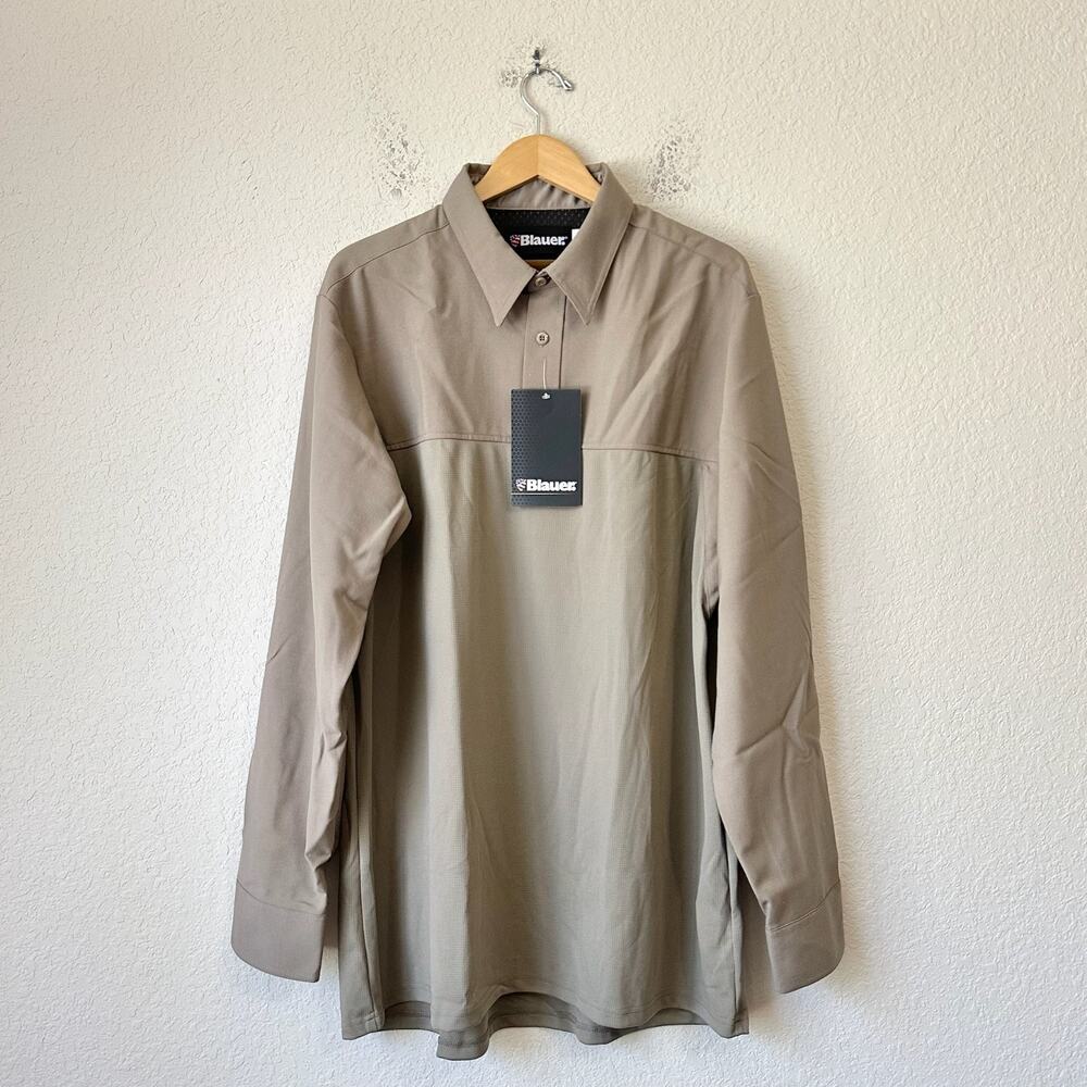 BLAUER Polo Shirt Tan Tactical ArmorSkin Base Long Sleeve BDU NWT